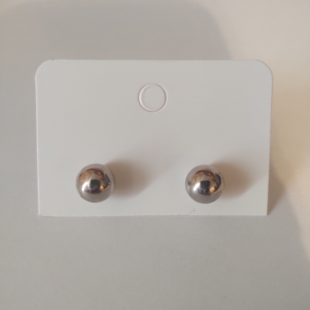 Silver ball earrings